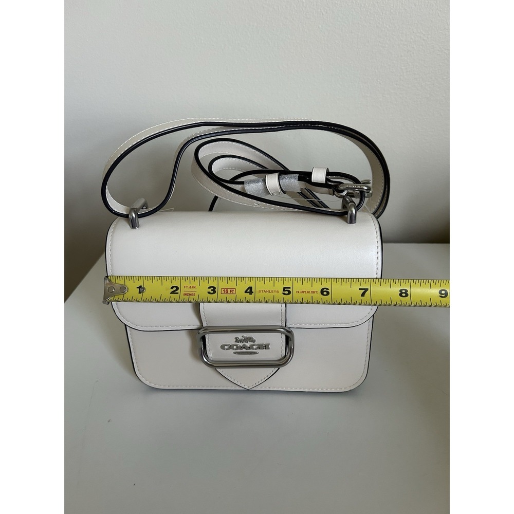 Coach Morgan Crossbody Bag Chalk White‎ Leather Flap Shoulder Handbag CJ543 - Picture 5 of 6